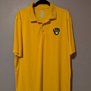 Fanatics brand Men's Brewers Polo shirt - XL, yellow